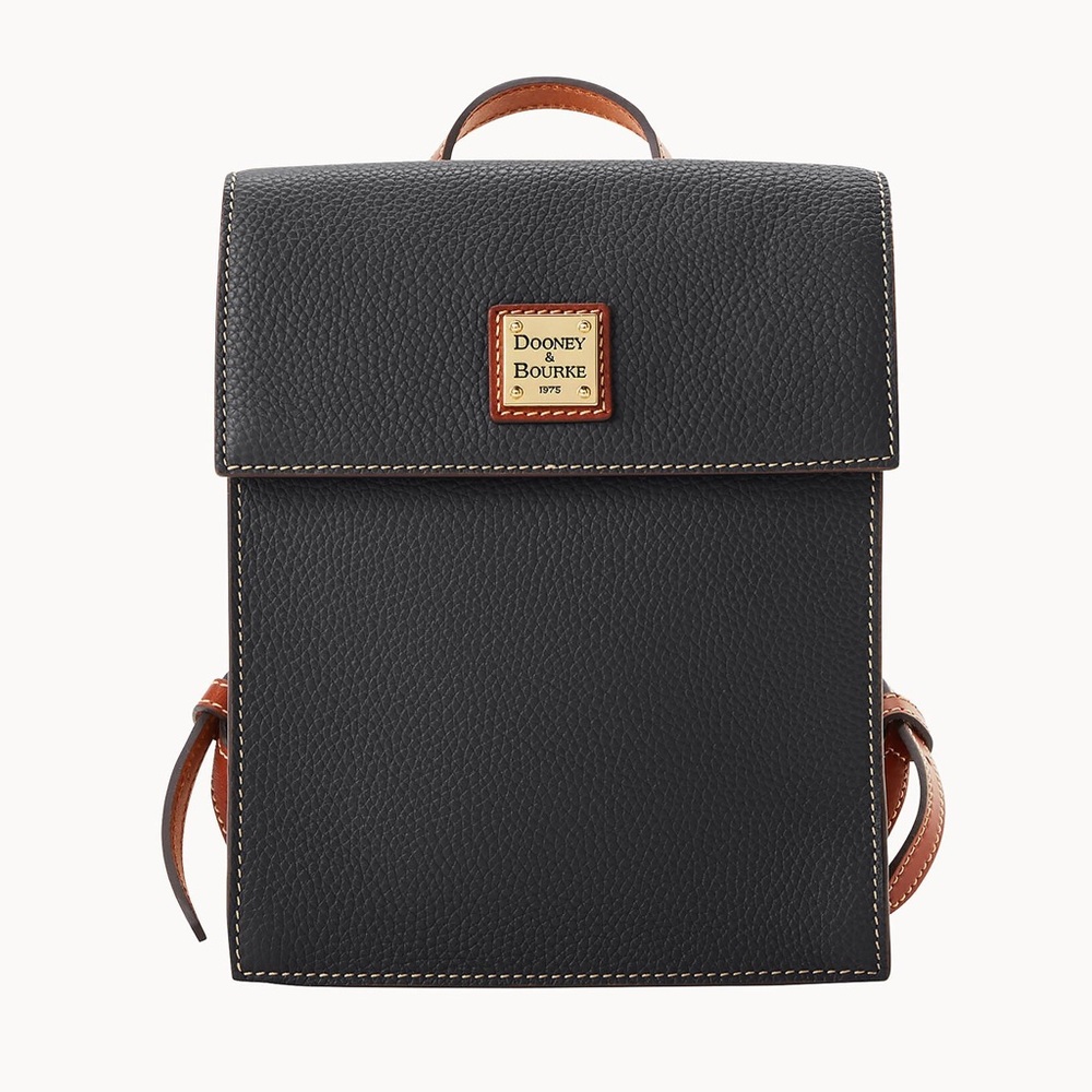 Dooney & Bourke Black and Brown Pebble Grain Backpack